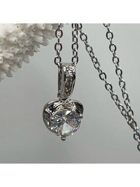 Dazzling Silver Heart Pendant Necklace 925 Silver
